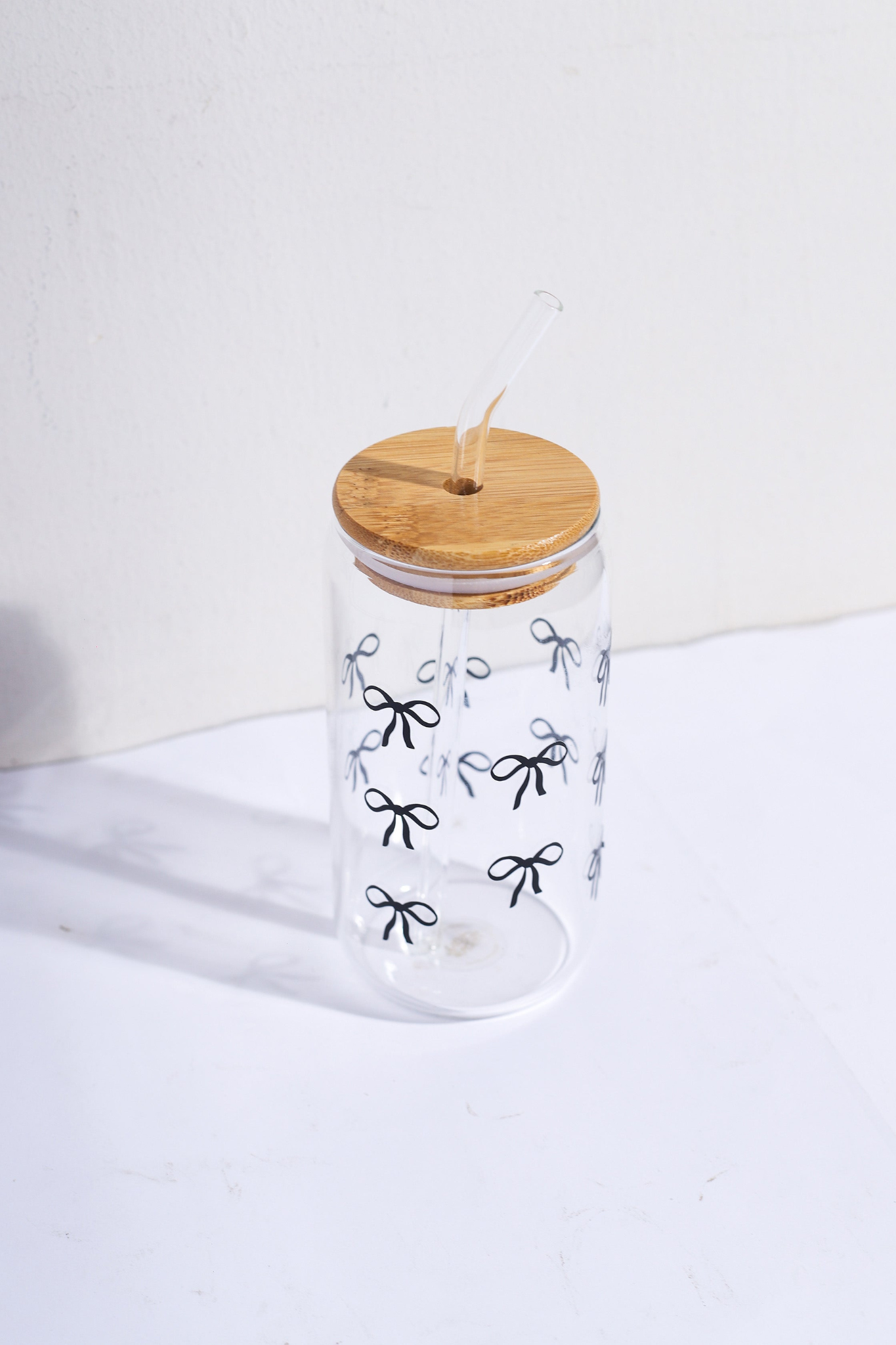 Black Bows Glass Can