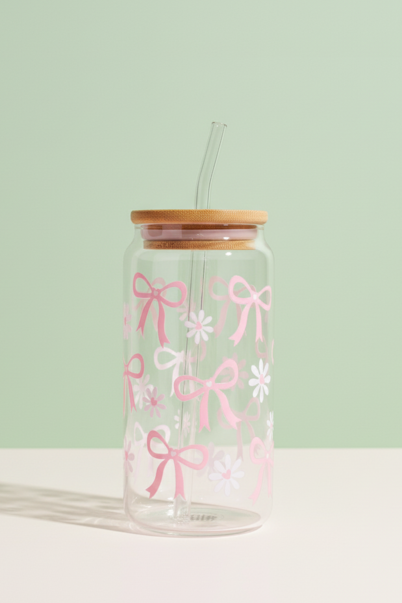 Bows & Flowers Glass can